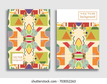 Vector abstract composition, geometric background set, size a4. Modern art background. Template design for invitation card, front page, mockup brochure or book cover, banner, flyer idea, booklet print