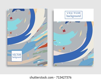 Vector abstract composition, geometric background set, size a4. Modern art background. Template design for invitation card, front page, mockup brochure or book cover, banner, flyer idea, booklet print