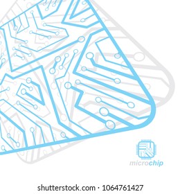 Vector abstract computer circuit board illustration, technology element with connections. Electronics theme web design. Modern technology communication.
