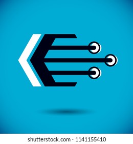 Vector abstract computer circuit board, technology element with connections. Electronics theme web design. Technology innovation logo.