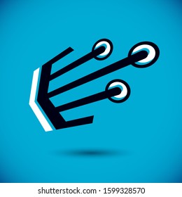 Vector abstract computer circuit board, technology element with connections. Electronics theme web design. Technology innovation logo.