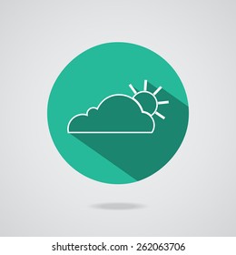 Vector abstract concept cloud on gray background illustration. Magic cloudy clean environment. Your creative conceptual presentation for website internet Teal button. EPS10