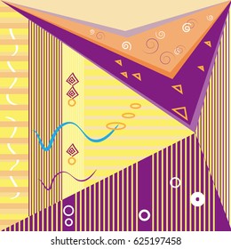 Vector abstract concept design. Trendy geometric elements memphis cards. Modern abstract design poster, cover, card design.Vector seamless pattern.
