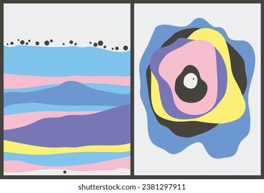 Vector abstract conceptual images symbolizing loneliness, depression and isolation. Psychological health mindfulness