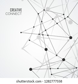 Vector abstract connect line on science background.