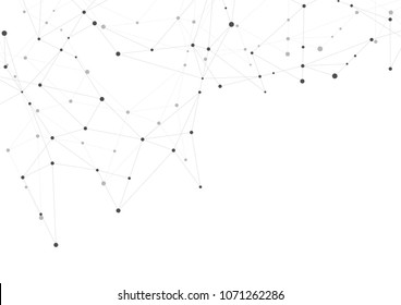 Vector abstract connecting dots and lines. Global network connection. Geometric connected abstract background