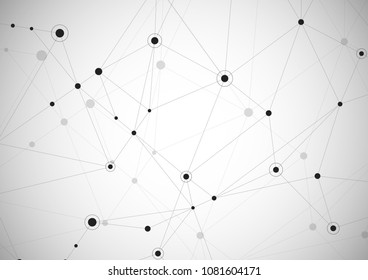 Vector abstract connecting dots and lines. Global network connection. Geometric connected abstract background