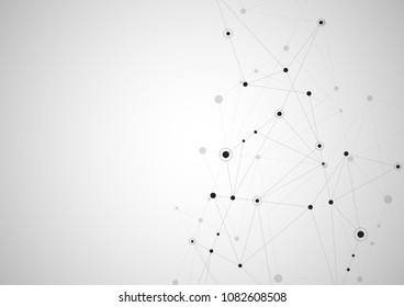 Vector abstract connecting dots and lines. Global network connection. Geometric connected abstract background