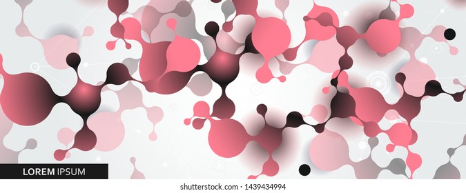 Vector abstract with connection molecules, atoms and DNA background