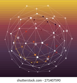  vector abstract connection points and lines on background