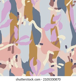 Vector abstract contemporary modern shape and leaf illustration seamless repeat pattern home decor print textile fashion fabric textile