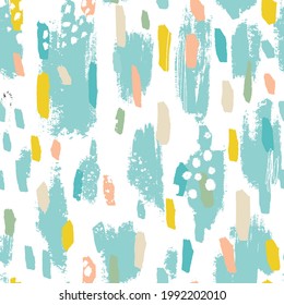 Vector abstract contemporary seamless pattern bright colorful brush 