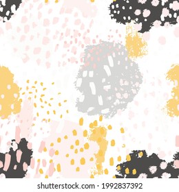 Vector abstract contemporary seamless pattern bright colorful brush 