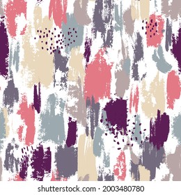 Vector abstract contemporary seamless pattern bright colorful brush summer