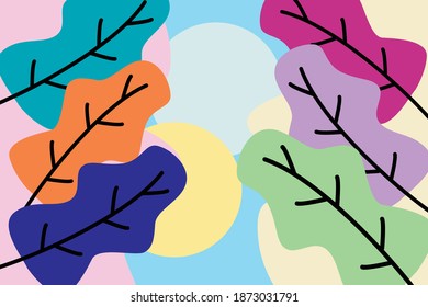 Vector - Abstract contemporary seamless tree pattern. Creative collage wallpaper. Modern vector backdrop illustration