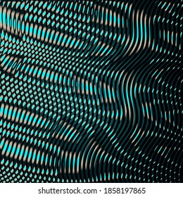 Vector abstract contemporary texture of lines in trendy color 2021 tidewater with moire effect. Blend background for web background saver, mobile apps, business card, page, image of blog, books, site.