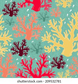 Vector abstract coral seamless pattern.