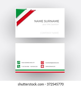 Vector Abstract Corner With Italian And Mexican Flag. Business Card