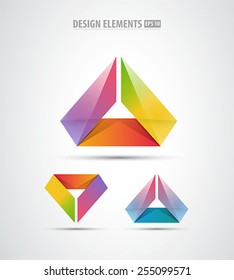 Vector abstract corporate icon design set. Isolated on white. Logo elements