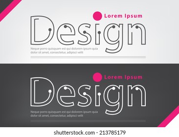 Vector abstract Corporate identity. Design text Pink colour.