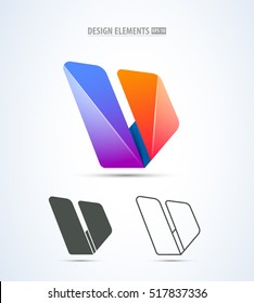 Vector abstract corporate identity logo sign design. Letter u and drop icon design. Next arrow icon. iOS and Android app icon design