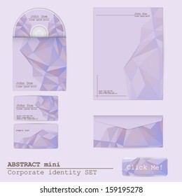 Vector abstract Corporate identity set, business card, disk cover, envelope, web button and letterhead design