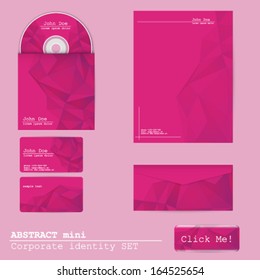 Vector abstract Corporate identity set, business card, disk cover, envelope, web button and letterhead design