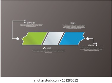 Vector abstract corporate logo. Can be used as info graphic. Lot of space for your content.  Modern, minimalistic design. Three colors, four choices