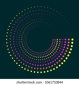 Vector abstract cover poster design with halftone circles and holographic effect. Easy to modify and use as cover, poster, mockup, brochure or presentation