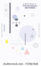 Vector Abstract Covers Templates, Graphic Poster with Memphis Patterns, Geometric Hipster Backgrounds, Brochures, Album Covers and Banners, Pastel Shape Patterns