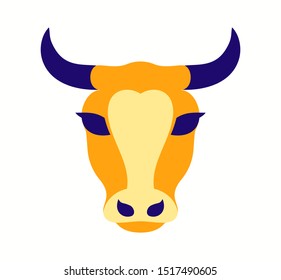Vector abstract cow icon simple style logo