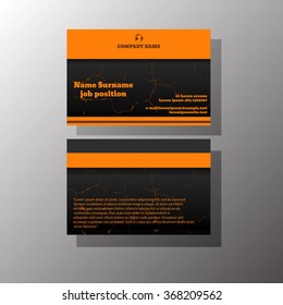 Vector abstract crack creative business cards. Vector illustration eps 10