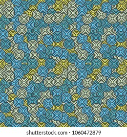 Vector abstract crazy psychedelic circles seamless pattern background
