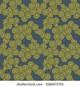 Vector abstract crazy psychedelic circles seamless pattern background
