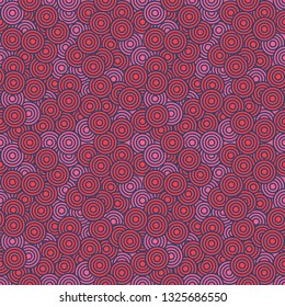 Vector abstract crazy psychedelic circles seamless pattern background