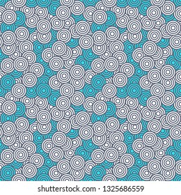 Vector abstract crazy psychedelic circles seamless pattern background