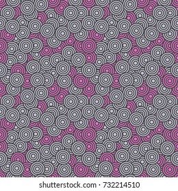 Vector abstract crazy psychedelic circles seamless pattern background