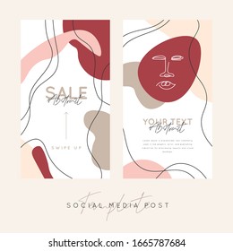 Vector abstract creative background in minimal trendy style with copy space for text - design templates for social media posts and stories - simple, stylish and minimal wallpaper designs