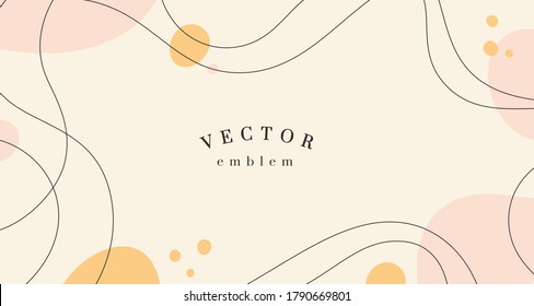 Vector abstract creative background in minimal trendy style with copy space for text and modern art shapes - digital collage, horizontal design template for social media and websites - simple, stylish