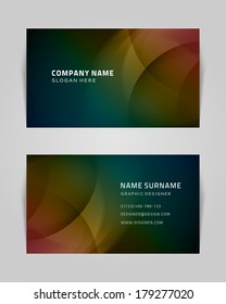 Plantilla de diseño de tarjetas de negocio creativas abstractas de vectores. Fondo de las ondas luminosas.