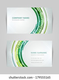 Plantilla de diseño de tarjetas de negocio creativas abstractas de vectores. Antecedentes tecnológicos.