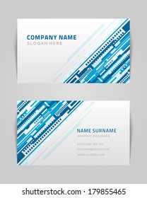 Vector abstract creative business card design template. Technology background.