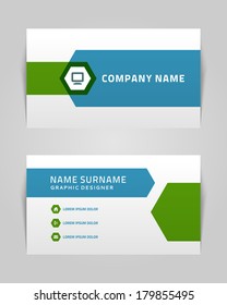 Vector abstract creative business card design template. Technology background.