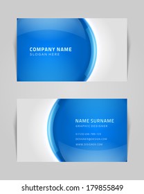 Plantilla de diseño de tarjetas de negocio creativas abstractas de vectores. Fondo de las ondas luminosas. 
