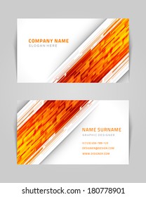 Vector abstract creative business card design template. Technology background.
