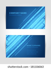 Vector abstract creative business card design template. Technology background. 