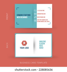 Vector abstract creative business card design template.