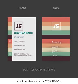 Vector abstract creative business card design template.