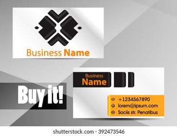 Vector abstract creative business card. Modern, simple & luxury standard business card design with sharp corners. Abstract business background - vector 
