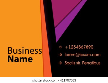 Vector abstract creative business card. Modern, simple & luxury standard business card design with sharp corners. Abstract business background - vector